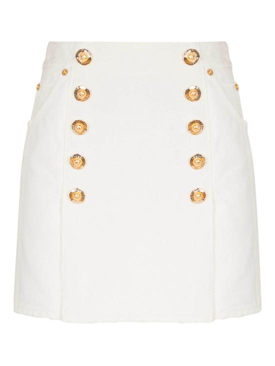 25FW 발망 미디 스커트 FF1LBA91DF780FC WHITE