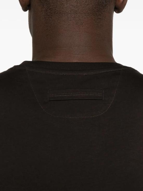 25FW 에르메네질도제냐 반팔 티셔츠 UG360A2G765M09 BROWN - ERMENEGILDO ZEGNA