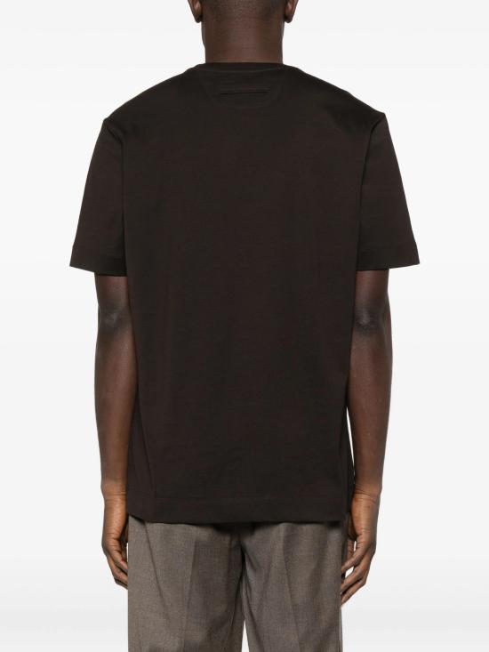 25FW 에르메네질도제냐 반팔 티셔츠 UG360A2G765M09 BROWN - ERMENEGILDO ZEGNA