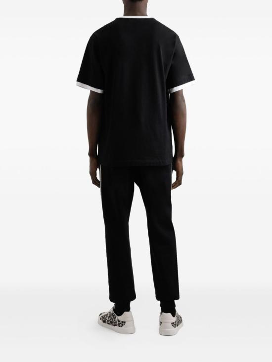 25FW 돌체앤가바나 프린트 자수 코튼 티셔츠 G8ST2ZG7O9TN0000 BLACK - DOLCE & GABBANA