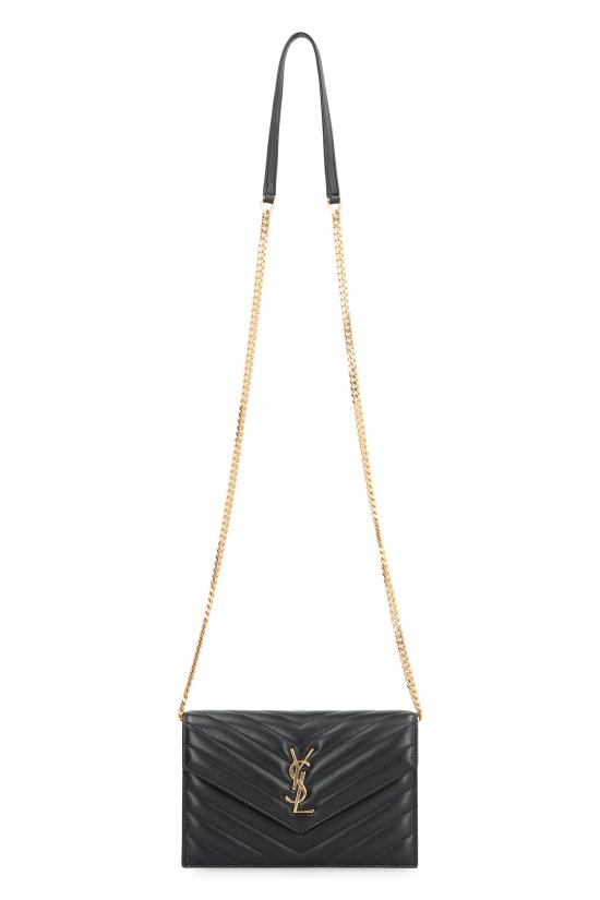 25FW 생로랑 램스킨 카산드라 엔벨로프 체인 월렛 742920AAA441000 BLACK - SAINT LAURENT