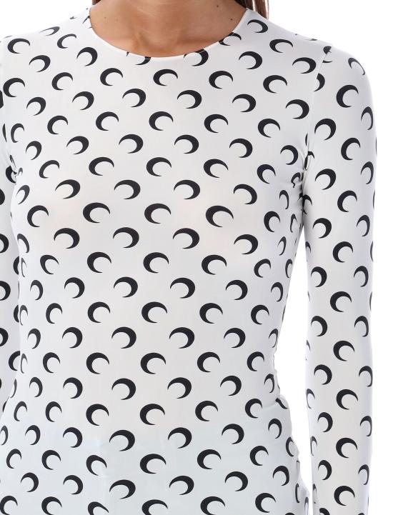 25FW 마린세르 크레센트 문 프린트 긴팔 티셔츠 WTS006ACJER0001WH00 WHITE - MARINE SERRE