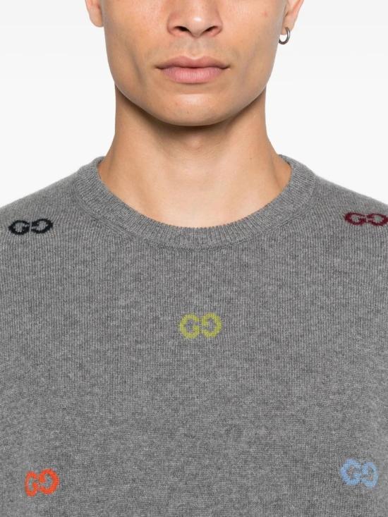 25FW 구찌 자수 로고 스웨터  833668XKEYH1015 GREY - GUCCI