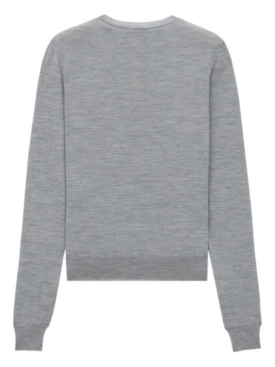 25FW 생로랑 카산드르 크루넥 스웨터 834223Y76GM1300 GREY - SAINT LAURENT