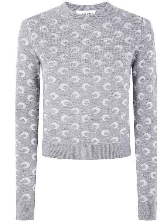 25FW 마린세르 문 자카드 니트 스웨터 WTK014BCKNI0530GR60 GREY - MARINE SERRE