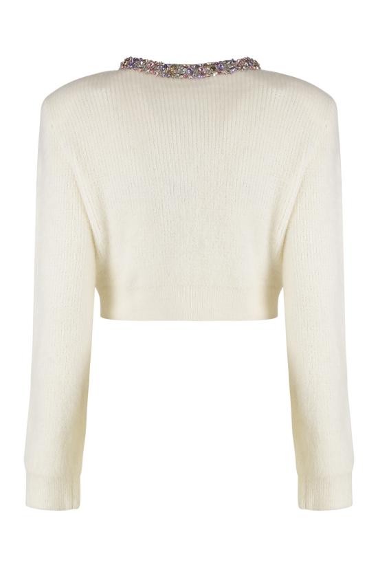 25FW 셀프 포트레이트 엠벨리시드 트림 가디건 AW25135CCCREAM WHITE - SELF PORTRAIT