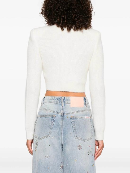 25FW 셀프 포트레이트 엠벨리시드 트림 가디건 AW25135CCCREAM WHITE - SELF PORTRAIT