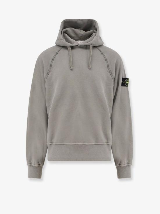 25FW 스톤 아일랜드 6100023 브러쉬드 오가닉 코튼 플리스 오버사이즈 후드 티셔츠 K2S156100023S0A20V006B GREY