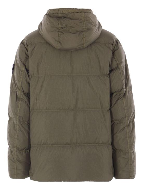 25FW 스톤 아일랜드 크링클랩스 와펜 패치  후드 다운 자켓 K2S154100011S0A23V0054 GREEN - STONE ISLAND