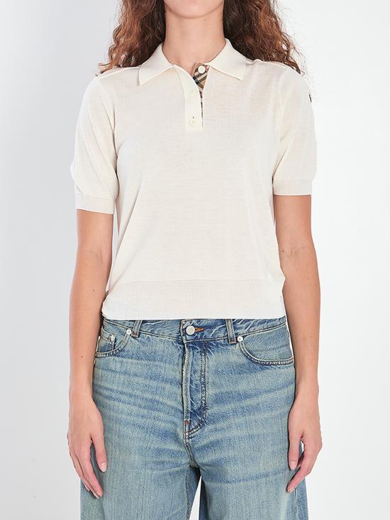 25FW 버버리 울 폴로 셔츠 8112168B7078 WHITE