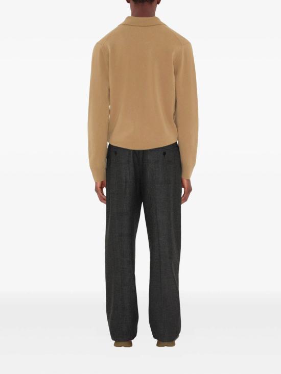 25FW 버버리 롱 슬리브 캐시미어 블렌드 폴로 셔츠 8112126A3743 BEIGE - BURBERRY