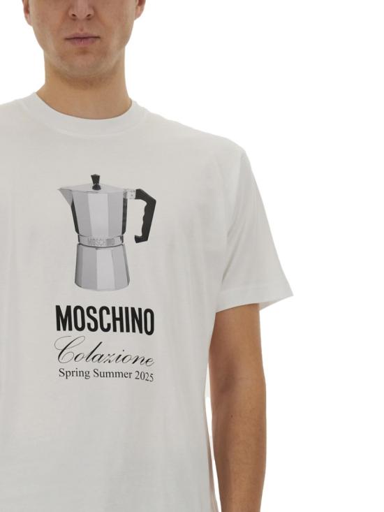  모스키노 반팔 티셔츠 07060241 1001 White - MOSCHINO