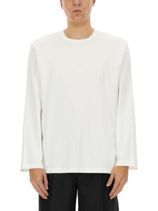  헬무트랭 롱슬리브 로고 티셔츠 O06HM511 100 White