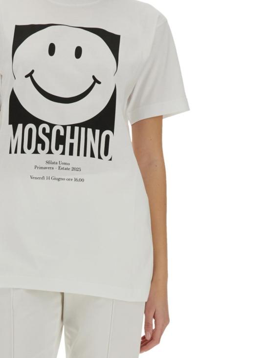  모스키노 반팔 티셔츠 07160541 1001 White - MOSCHINO