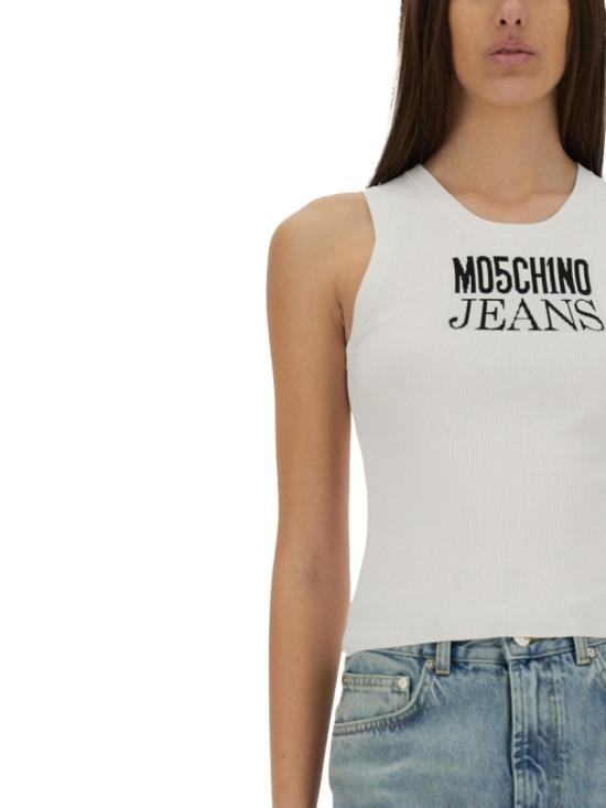 25SS 모스키노 민소매 티셔츠 08873203 1002 White - MOSCHINO