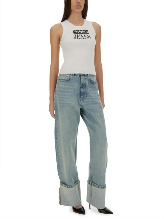 25SS 모스키노 민소매 티셔츠 08873203 1002 White - MOSCHINO
