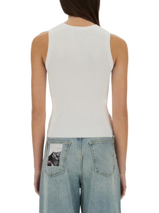 25SS 모스키노 민소매 티셔츠 08873203 1002 White - MOSCHINO