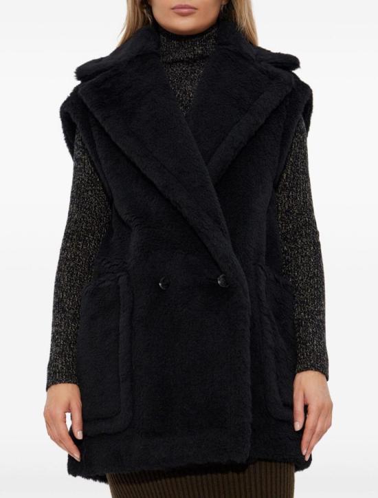 25FW 막스마라 테디 알파카 울 더블 브레스트 베스트  2521276253600008 Black - MAX MARA