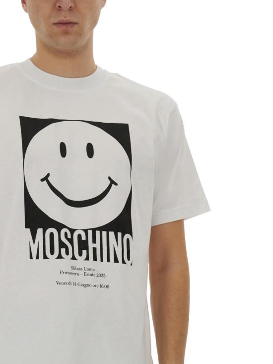  모스키노 반팔 티셔츠 07230241 1001 White - MOSCHINO