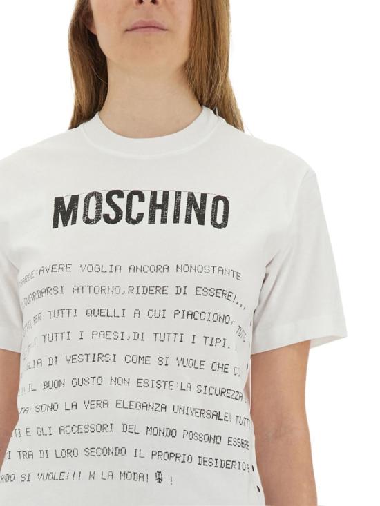  모스키노 반팔 티셔츠 07010541 1001 White - MOSCHINO