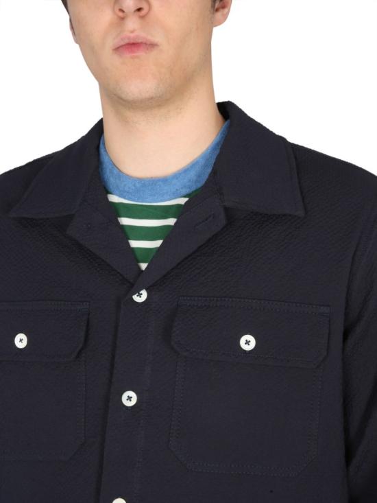  하울린 긴팔 셔츠 MAGICWORKSHIRT NAVY Blue - HOWLIN