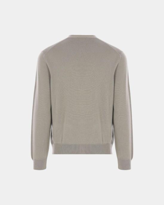 25FW 메종키츠네 폭스 헤드 메리노 레귤러 가디건 PM00501KT1181 P131 Kakhi - MAISON KITSUNE