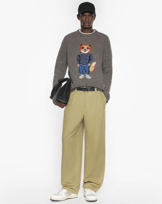 25FW 메종키츠네 스웨터 PM00806KH0002 H170 Dark grey melange - MAISON KITSUNE