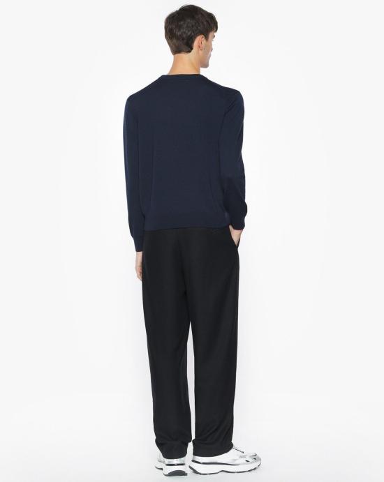 25FW 메종키츠네 스웨터 PM00801KT1181 0413 Blue - MAISON KITSUNE