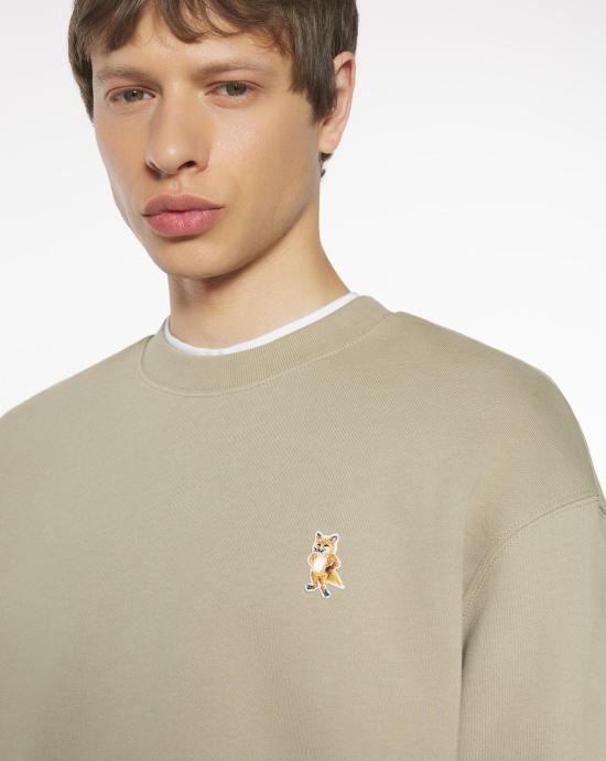 25FW 메종키츠네 스탠딩 폭스 컴포트 스웨트셔츠 PM00311KM0341 0302 Kakhi - MAISON KITSUNE