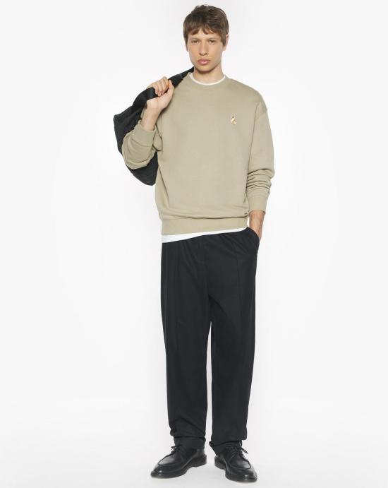 25FW 메종키츠네 스탠딩 폭스 컴포트 스웨트셔츠 PM00311KM0341 0302 Kakhi - MAISON KITSUNE