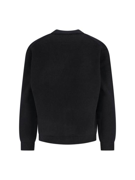 25FW 메종키츠네 폭스 헤드 인타르시아 메리노 가디건 PM00509KM03290391 Black - MAISON KITSUNE