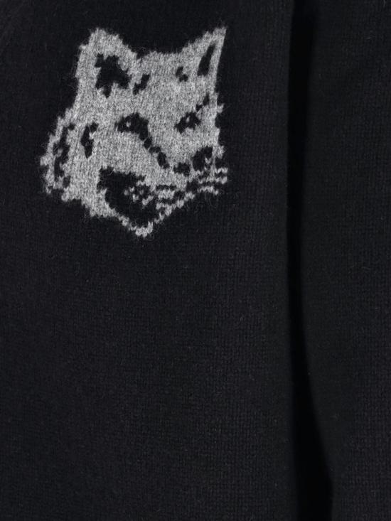 25FW 메종키츠네 폭스 헤드 인타르시아 메리노 가디건 PM00509KM03290391 Black - MAISON KITSUNE