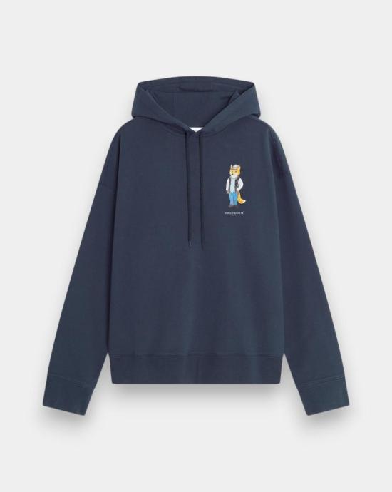 25FW 메종키츠네 드레스드 폭스 오버사이즈 후드 티셔츠 PM00707KM0340 0329 Blue