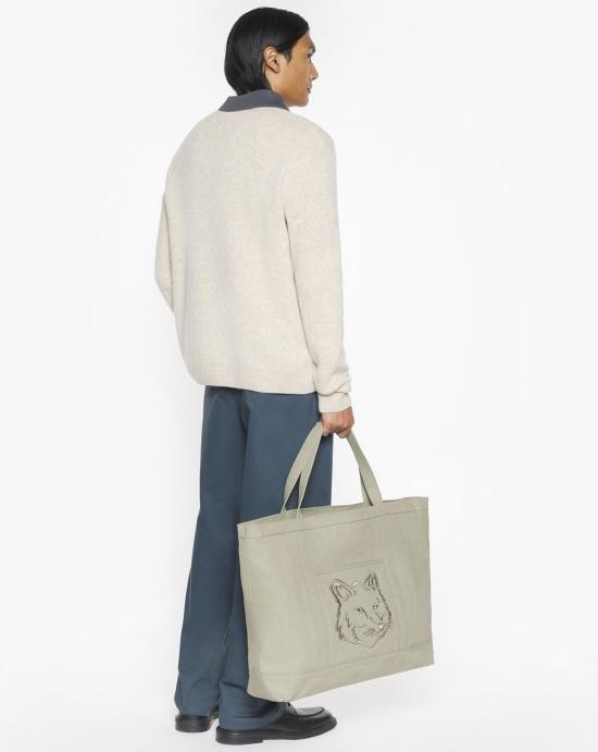 25FW 메종키츠네 폭스 헤드 밀라노 램스울 스웨터 PM00817KT1180 0335 Beige - MAISON KITSUNE