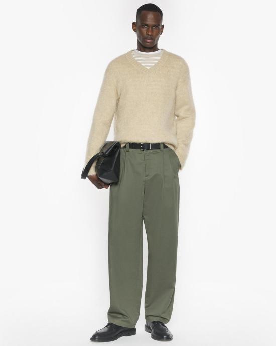 25FW 메종키츠네 스트레이트 팬츠 PM01125WW9043 0079 Dark khaki - MAISON KITSUNE
