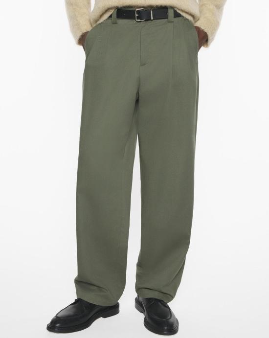 25FW 메종키츠네 스트레이트 팬츠 PM01125WW9043 0079 Dark khaki - MAISON KITSUNE