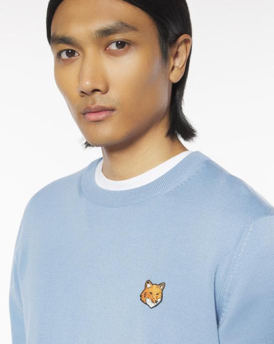 25FW 메종키츠네 스웨터 PM00801KT1181 0331 Blue - MAISON KITSUNE