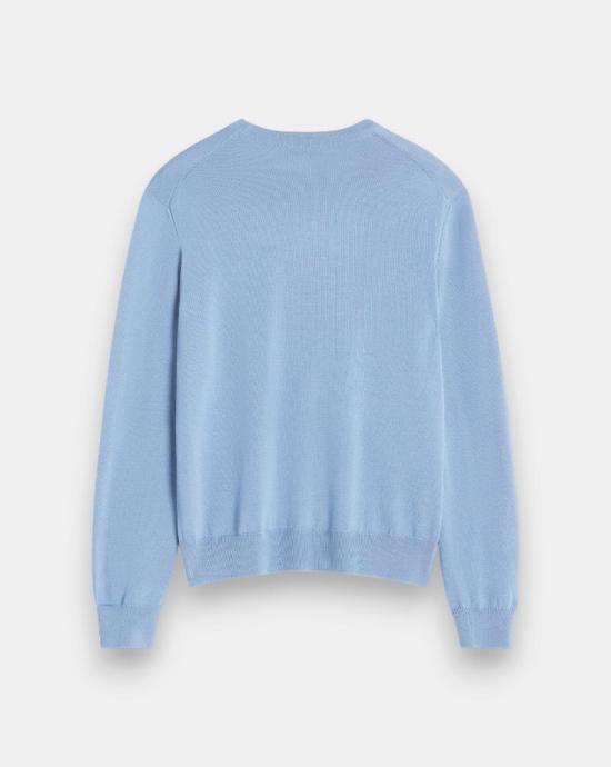 25FW 메종키츠네 스웨터 PM00801KT1181 0331 Blue - MAISON KITSUNE