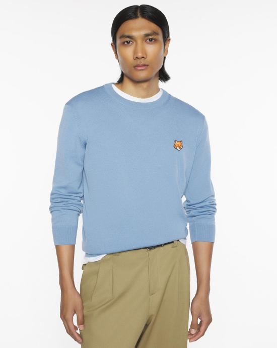 25FW 메종키츠네 스웨터 PM00801KT1181 0331 Blue - MAISON KITSUNE