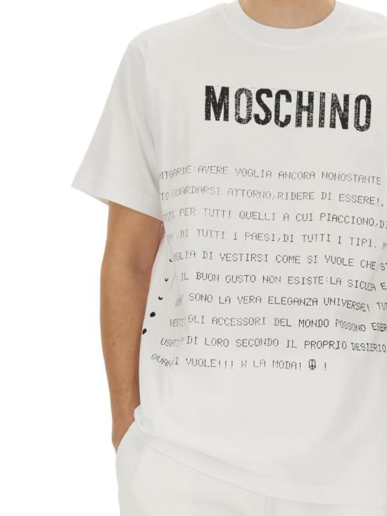  모스키노 반팔 티셔츠 07170241 1001 White - MOSCHINO