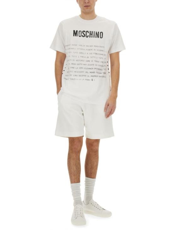  모스키노 반팔 티셔츠 07170241 1001 White - MOSCHINO
