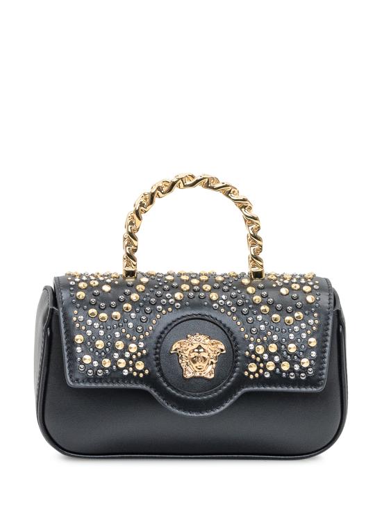 25FW 베르사체 토트백 10134391A16216 1B00O BLACK VERSACE GOLD PALLADIUM