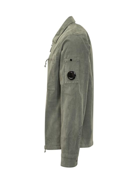 25FW 씨피 컴퍼니 렌즈 와펜 코드로이 집업 오버셔츠 19CMOS097A0064100 921 GUNMETAL - C.P. COMPANY