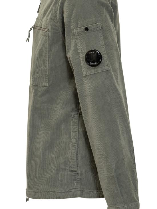 25FW 씨피 컴퍼니 렌즈 와펜 코드로이 집업 오버셔츠 19CMOS097A0064100 921 GUNMETAL - C.P. COMPANY