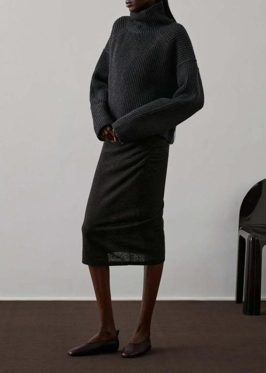  쉐르 미디 스커트 수르 게르티 스커트 마론