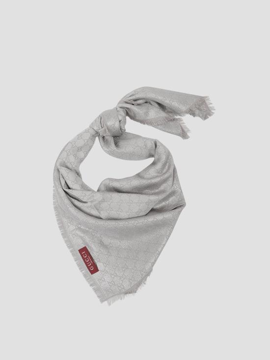 25FW 구찌 GG 프린트 울&코튼 숄 8452433GC46 1963 PERAL LIGHT GREY