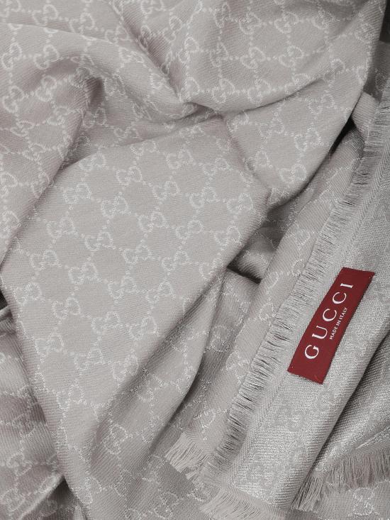 25FW 구찌 GG 프린트 울&코튼 숄 8452433GC46 1963 PERAL LIGHT GREY - GUCCI