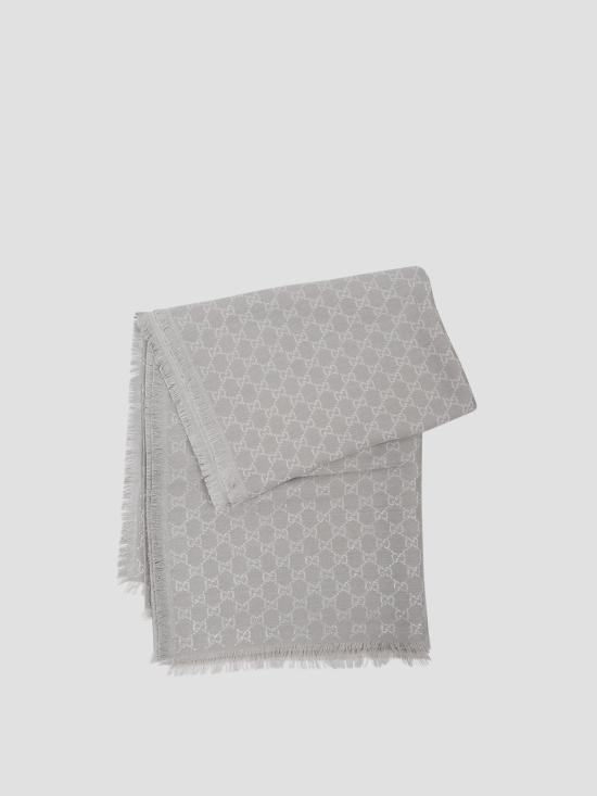 25FW 구찌 GG 프린트 울&코튼 숄 8452433GC46 1963 PERAL LIGHT GREY - GUCCI