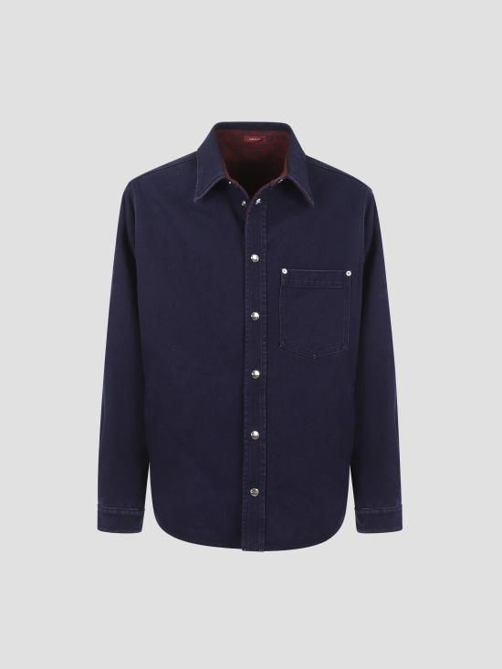 25FW 구찌 리버서블 데님 플란넬 셔츠 835282XDDB6 4447 BLUE MIX