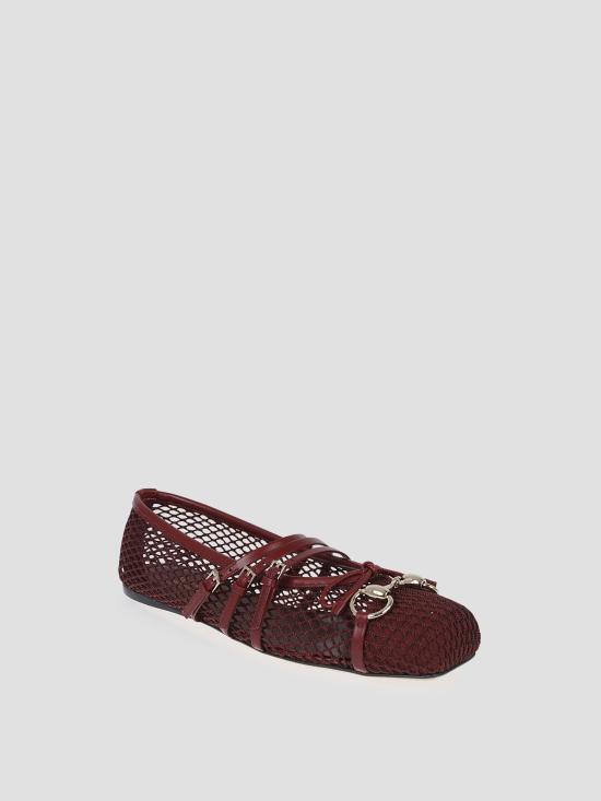 25FW 구찌 홀스빗 플랫 슈즈 835077FAEQZ 6207 RED ANCORA - GUCCI